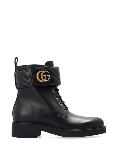 gucci black logo lace up